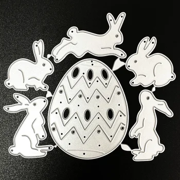 Металлический трафарет для резки Пасхальных штампов для DIY Скрапбукинга, Декоративная открытка, шаблон для Кроличьих яиц