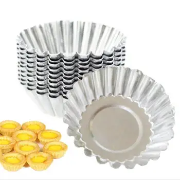 Многоразовый алюминиевый сплав, Форма для кексов, яичных пирогов, форма для печенья, Пудинга, Антипригарная Форма для выпечки яиц, Кондитерские инструменты