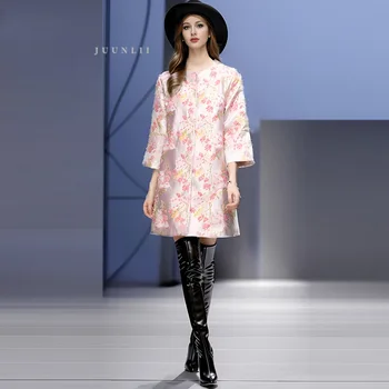 Модная темпераментная юбка осень 2023, новое женское маленькое модное платье с круглым вырезом и милым принтом 