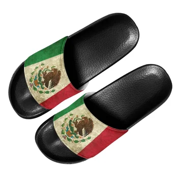 Модные брендовые Летние женские тапочки Мексика, Флаг Мексики, Культурный дизайн, повседневные домашние тапочки для дам, нескользящая пляжная ванная комната