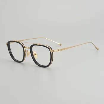 Модные высококачественные очки для чтения в круглой титановой оправе Для мужчин и женщин При близорукости по рецепту роскошного бренда TH9025 Eyewear