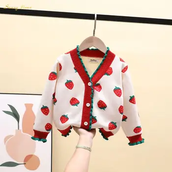 Модный Кашемировый осенне-зимний кардиган для девочек, повседневное пальто с длинными рукавами для малышей, от 1 до 12 лет