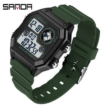 Мужские спортивные часы SANDA G Style, Модный обратный отсчет, мужские водонепроницаемые светодиодные цифровые часы, мужские военные часы Relogio Masculino