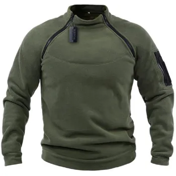Мужской модный пуловер, однотонные толстовки в стиле милитари, Спорт на открытом воздухе, Зимний Теплый свитер, Одежда для кемпинга
