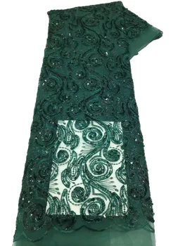 Новое кружевное платье с вышивкой из 7 мм блесток + шерстяной веревки, новый стиль, высококачественная африканская мода, вечернее платье cheongsam, ткань