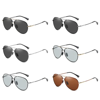 Новые металлические Солнцезащитные очки с поляризацией, Мужские модные солнцезащитные очки для вождения, Солнцезащитные очки в виде лягушки, зеркало