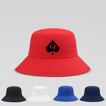 Новые модные шляпы-ведерки Пиковой дамы для мужчин и женщин, летние Уличные шляпы, кепки, Черные, Белые, Красные шляпы-ведерки