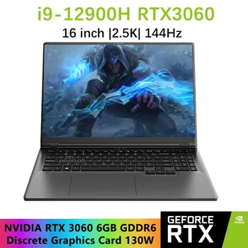 Новый 12-й Игровой ноутбук 16,1 дюймов Intel i9-12900H NVIDIA RTX 3060 6G Windows11por 2,5 K IPS Экран 144 Гц RGB Клавиатура WIFI 6 BT5.2
