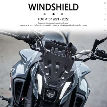 Новый Воздушный Ветровой Дефлектор + кронштейн 2021 2022 Мотоцикл Лобовое Стекло Ветрового стекла Козырек Viser Подходит Для Yamaha MT07 MT-07 MT 07