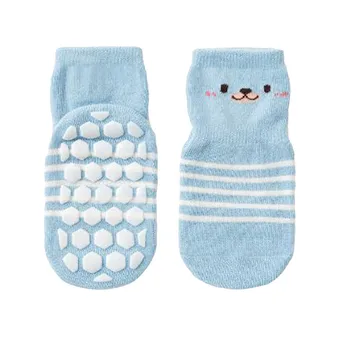 Носки для маленьких девочек и мальчиков, осенняя одежда, противоскользящие милые носки для малышей с мультяшным животным принтом, носки для младенцев, одежда для малышей