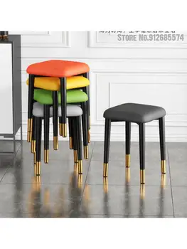 Обеденный стул Nordic Light с роскошной спинкой, домашний складываемый обеденный стол, современный минималистичный сетчатый красный маленький стул для макияжа