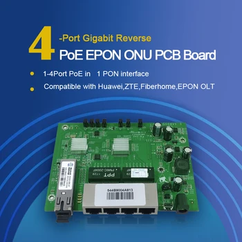 Обратный PoE EPON ONU, 4-портовая гигабитная защита от перенапряжения для наружного применения, RPOE 4GE ONU PCBA