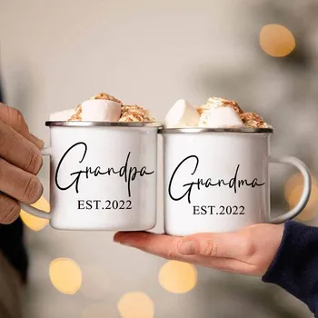 Объявление о беременности Кофейные кружки для бабушки и дедушки Бабушка и дедушка est 2022 чайная чашка Подарки кружка для новых бабушки и дедушки