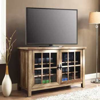 Оксфордская квадратная подставка для телевизора до 55 дюймов, коричневый в деревенском стиле