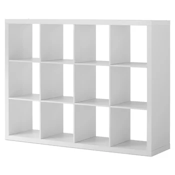 Органайзер для хранения на 12 кубов, шкаф для гостиной с белой текстурой