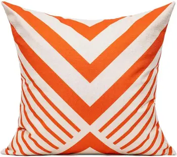 Осенне-оранжевая наволочка, наволочка с геометрическим рисунком, декоративная наволочка, подходящая для семейного кресла, дивана, гостиной
