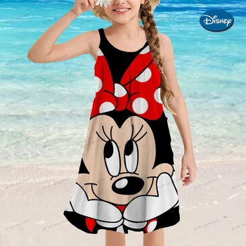 Платье Минни Маус для детей от 1 до 14 лет для ролевых игр на Хэллоуин, детская одежда для рождественской вечеринки из серии Disney, платье на бретельках