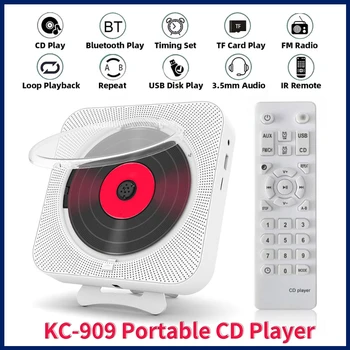 Портативный CD-Плеер KC-909 С Дистанционным Управлением Bluetooth Walkman Стерео FM-Радио HiFi Музыка Встроенный Динамик Discman Lecteur CD