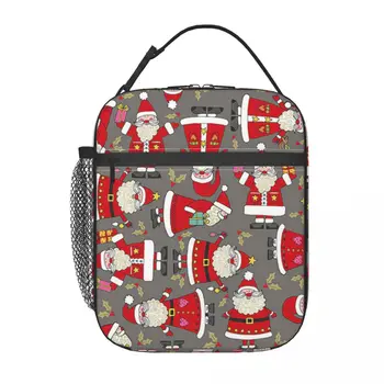 Праздничный Рождественский Санта Студенческая Школьная сумка для ланча Оксфордская сумка для ланча для офиса Путешествия Кемпинга Термоохладитель Ланч-бокс