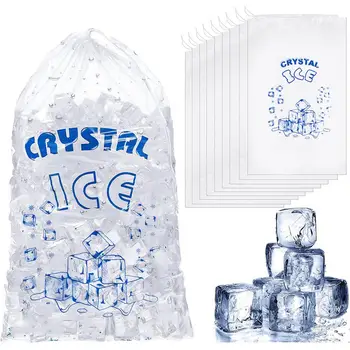 Практичный пакет для льда Портативный полиэтиленовый материал Прозрачный Упаковка для кубиков льда широкого применения Держатель для кубиков льда пищевого качества Принадлежности для вечеринок