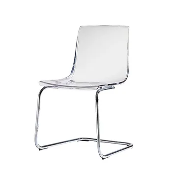 Прозрачный стул, акриловые современные стулья для столовой, мебель для гостиной с металлическим каркасом для дома, удобный табурет для вечеринок