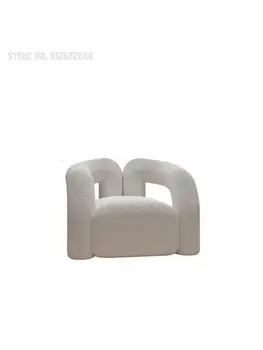 Простой современный диван-кресло, легкое роскошное односпальное кресло из кашемира в скандинавском стиле, дизайнерское белое кресло для отдыха