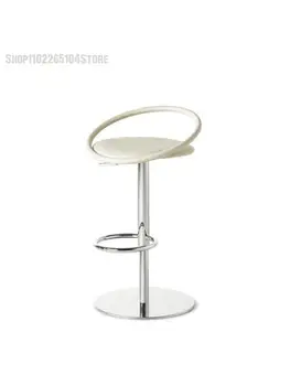 Простой Современный кожаный барный стул, который можно поднять, Вращающийся барный стул, Итальянский минималистский Островной стул, Высокий табурет
