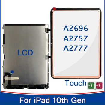 Протестированный сенсорный ЖК-дисплей для iPad 10 10th Gen 2022 A2696 A2757 A2777, ЖК-сенсорная панель, дигитайзер, Запасные части для стекла