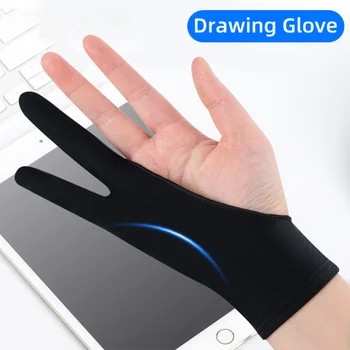 Противообрастающая перчатка для рисования двумя пальцами для планшета для рисования Правая и левая перчатка для экрана iPad с защитой от обрастания
