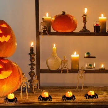 Светодиодная свеча на Хэллоуин, рука скелета-призрака, бездымный свет, реквизит для ужасов, принадлежности для украшения вечеринки на Хэллоуин, подарок для детей, игрушки