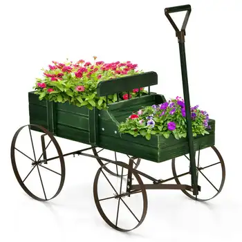 Сеялка для растений, деревянная универсальная сеялка с колесом зеленого цвета