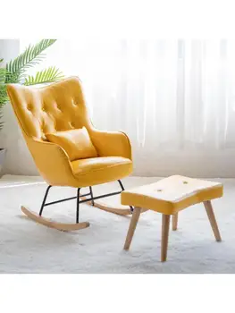 Скандинавский балкон, кресло-качалка из массива дерева, домашнее кресло-качалка для ленивого отдыха, кресло-качалка для взрослых, кресло-качалка для сна, кресло для отдыха