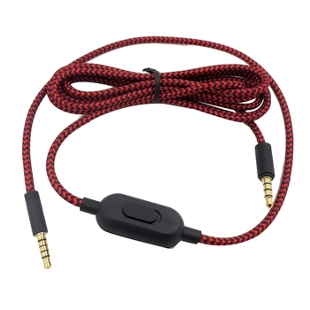 Сменный кабель в оплетке, удлинитель, провод для игровой гарнитуры G433 G233 G Pro X с зажимом для регулировки громкости