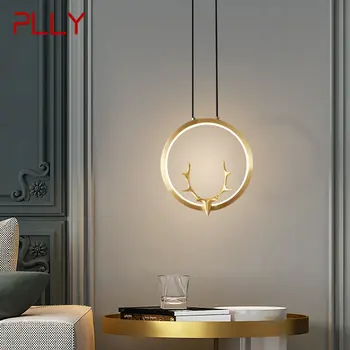 Современное медное подвесное освещение LED 3 цвета Латунь Золото Подвесной светильник Роскошный Креативный декор для дома, спальни