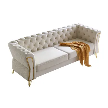 Современный бархатный диван с ворсом 87,4 дюйма для гостиной