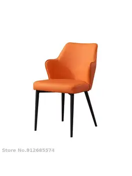 Современный Легкий Роскошный Обеденный стул, Кожаная Мягкая сумка С креслом, простой и удобный стул со спинкой в итальянском стиле, Креативный Стул