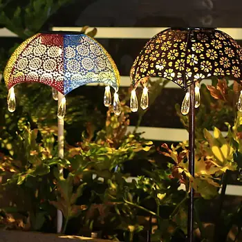 Солнечный свет креативной формы, реалистично выглядящие водонепроницаемые декоративные светильники в стиле железного зонтика высокой яркости для дома