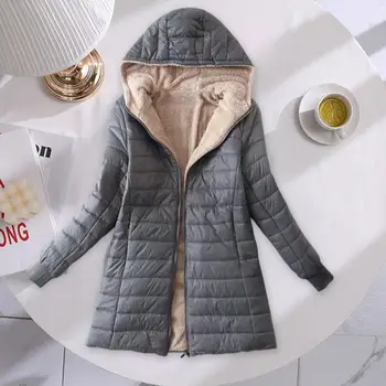 Стильное женское пальто, однотонная удобная женская верхняя одежда, осенне-зимняя куртка средней длины