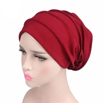 Теплые Мягкие Спальные Шапочки, Платок, Модная Однотонная шапочка для химиотерапии, Женская повязка на голову, Тюрбан, Шапочка-Бини, мусульманские Хиджабы