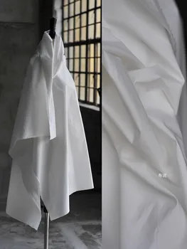 Ткань для белой рубашки-100% хлопок, белый поплин, дизайнерские ткани, скандинавско-японская структура и деконструктивизм