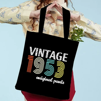 Трендовые холщовые сумки 50-х годов, сумки для покупок, винтажная сумка через плечо 1953 года, модная повседневная женская сумка Harajuku, женская сумка-тоут