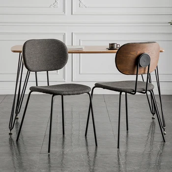 Уникальные обеденные стулья Nordic, современный минималистичный эргономичный дизайнерский стул для маникюра, черные металлические ножки, мебель Silla Comedor